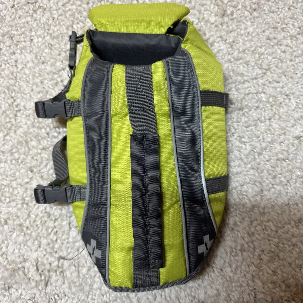 Top Paw Yellow Green Neoprene Dog Life Jacket Size X small 5-15 LBS‎
